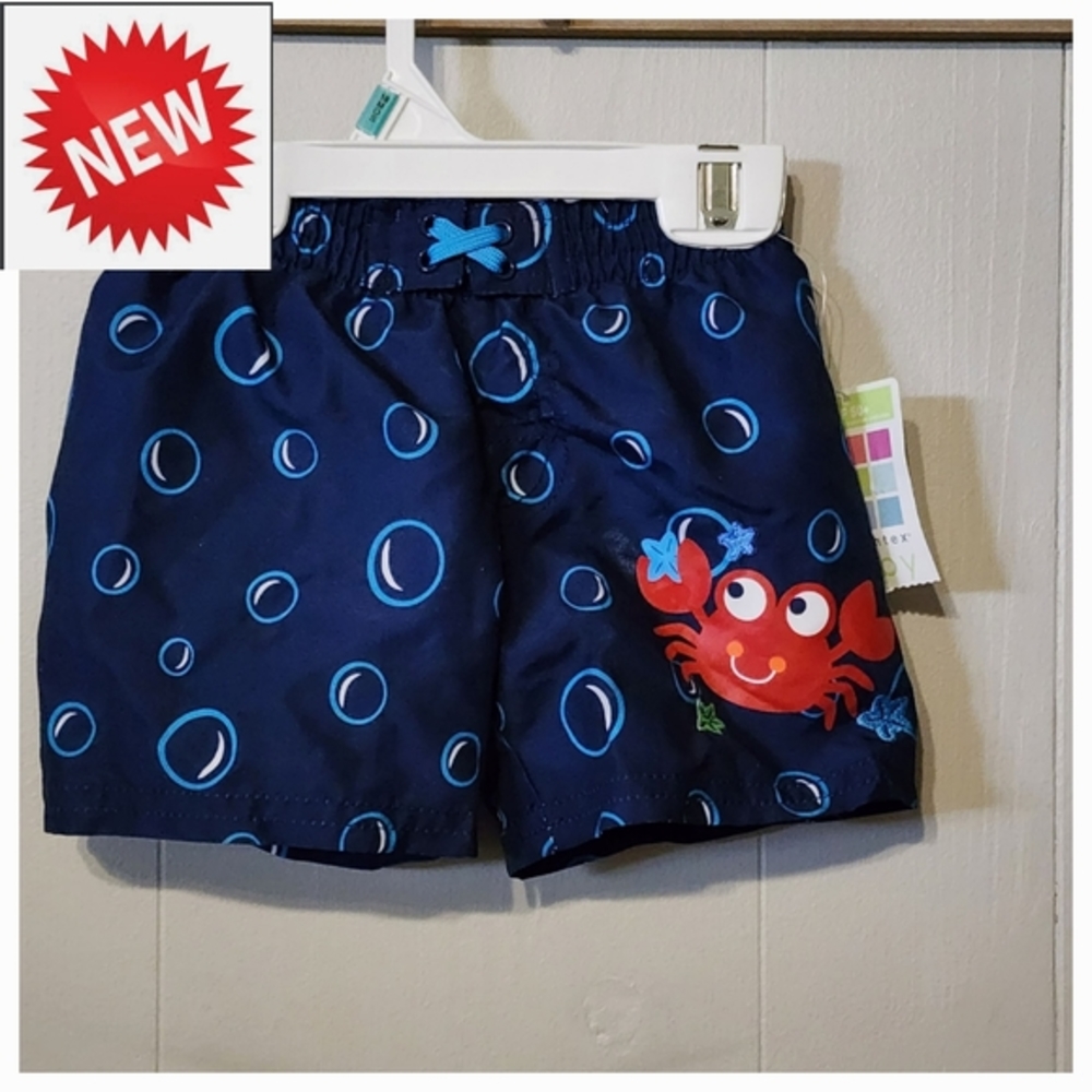 Healthtex Blue Swim‎ Trunks Shrimp 3 - 6 Months Swim Beach A270